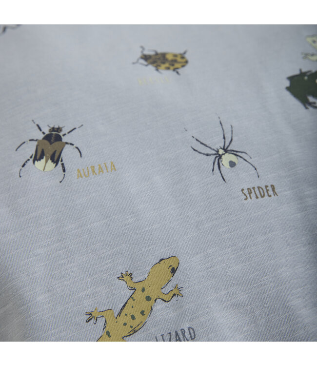 Minymo T-Shirt Explorers Guide Biobaumwolle blue fog