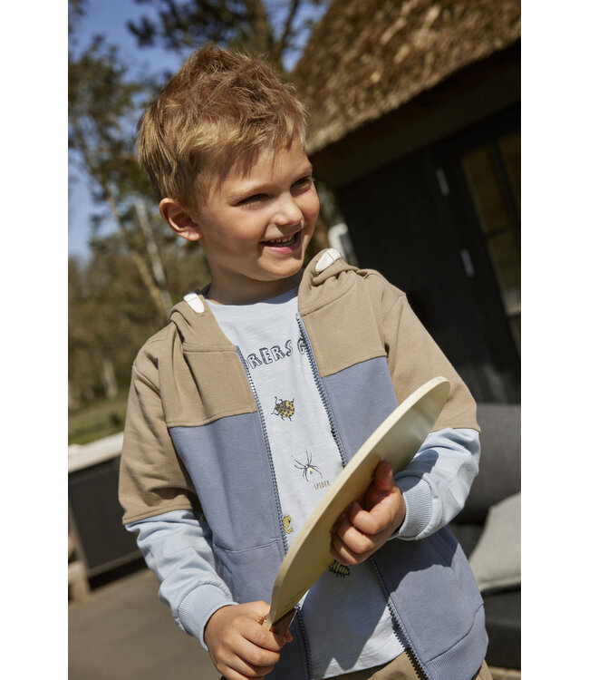 Minymo T-Shirt Explorers Guide Biobaumwolle blue fog