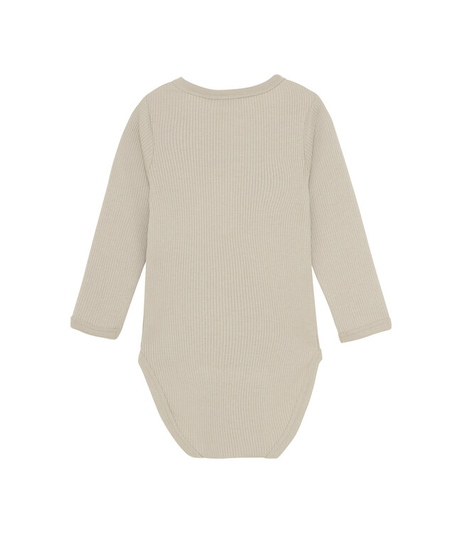 Minymo Body langarm Tencelmix gerippt hellbeige