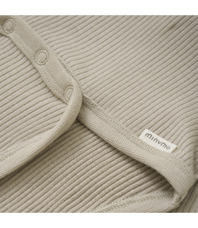 Minymo Body langarm Tencelmix gerippt hellbeige