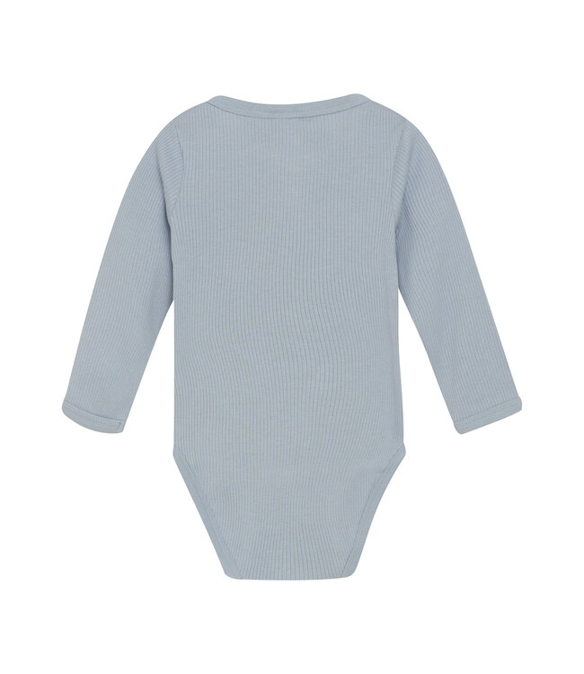 Minymo Body langarm Tencelmix gerippt blue fog