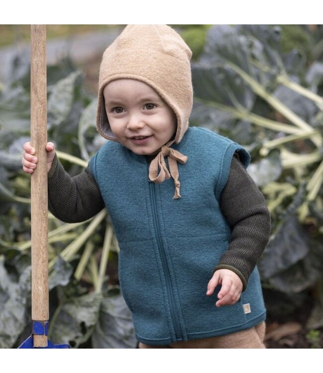 Disana disana Walk-Mütze mit Bindebänder - karamell