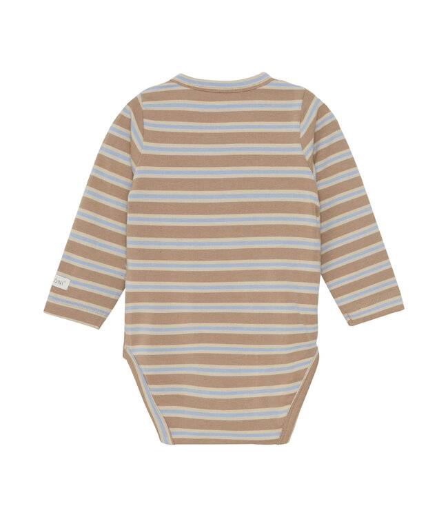 Fixoni Wickelbody langarm gestreift Tencelmix macaroon