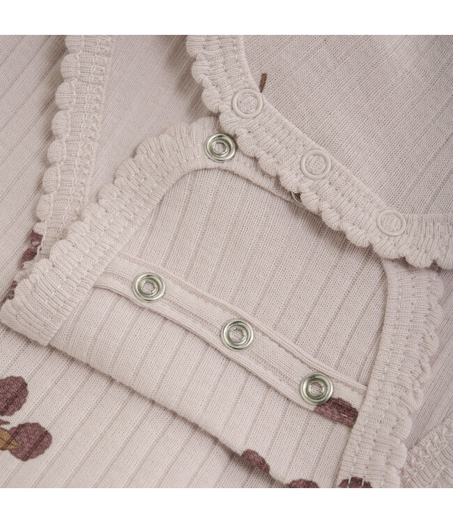 Fixoni Wickelbody langarm - Brombeere - Biobaumwolle rosa