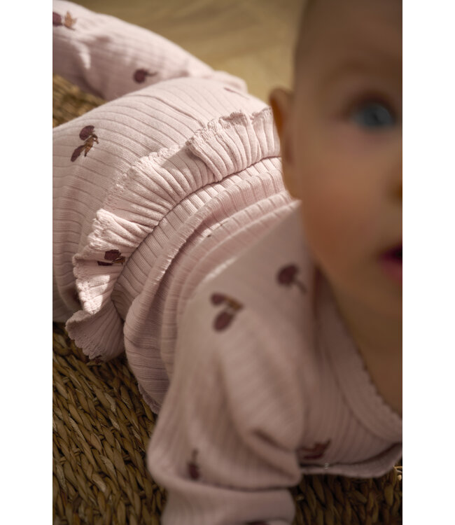 Fixoni Wickelbody langarm - Brombeere - Biobaumwolle rosa