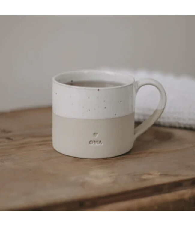 Eulenschnitt Tasse Oma Steingut spülmaschinenfest