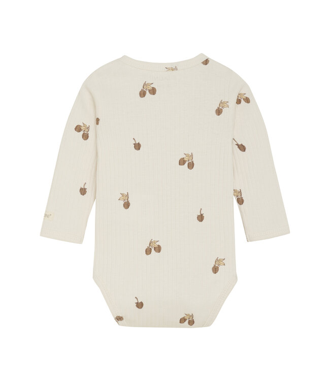 Fixoni Wickelbody langarm - Brombeere - Biobaumwolle eggnogg