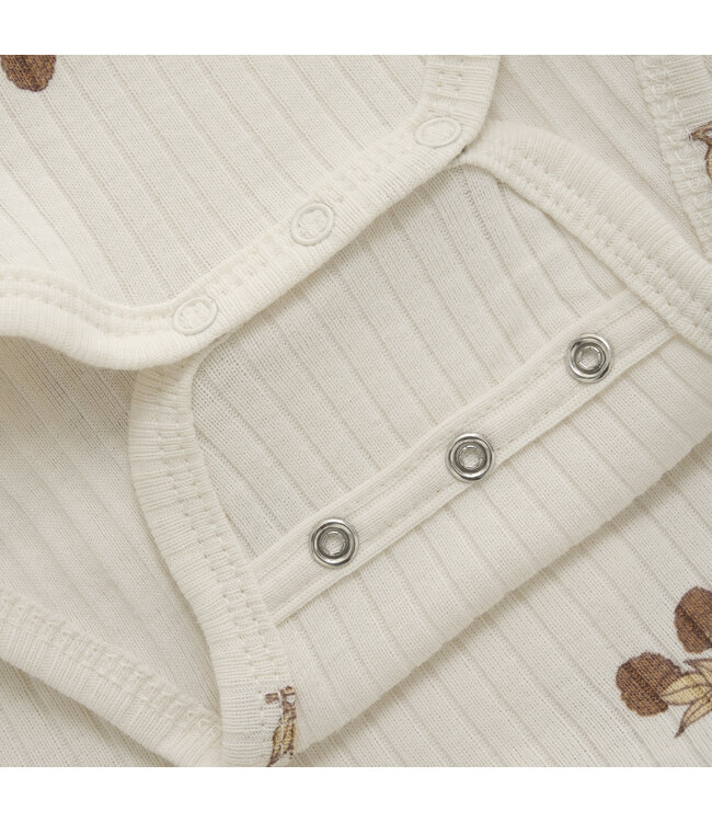 Fixoni Wickelbody langarm - Brombeere - Biobaumwolle eggnogg