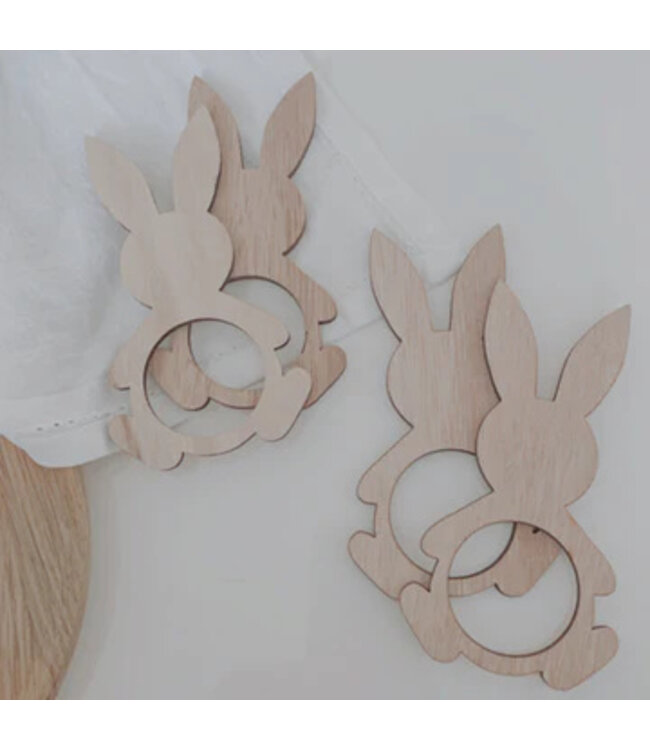 Eulenschnitt Serviettenring Hasi im 4er Set