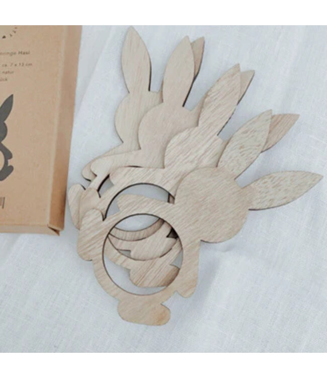 Eulenschnitt Serviettenring Hasi im 4er Set