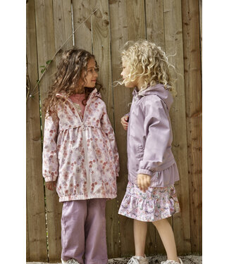 Minymo Softshell Regenjacke Blumendesign rosa