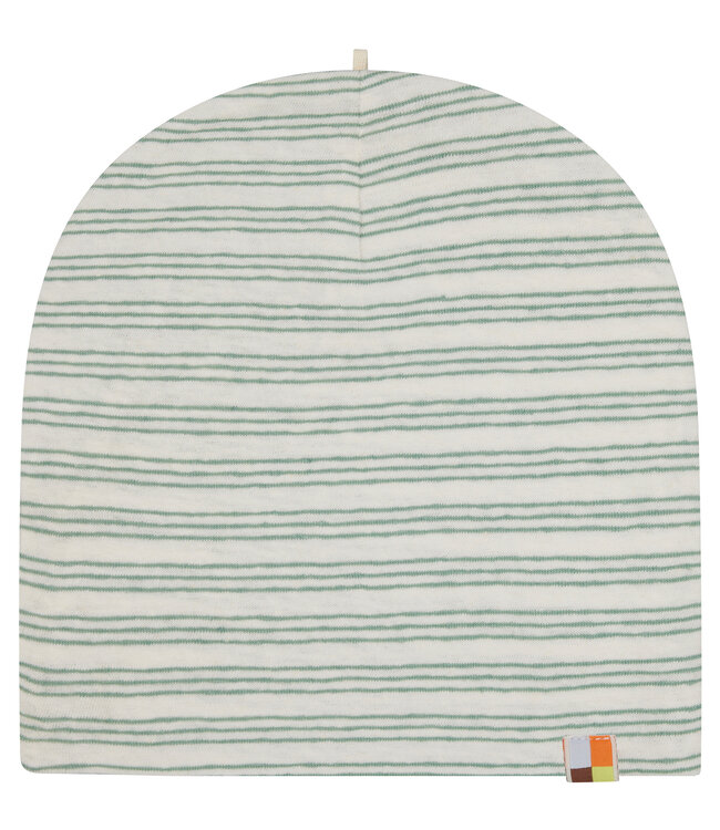 Loud and Proud Mütze Streifen mit Leinen  bambusgrün