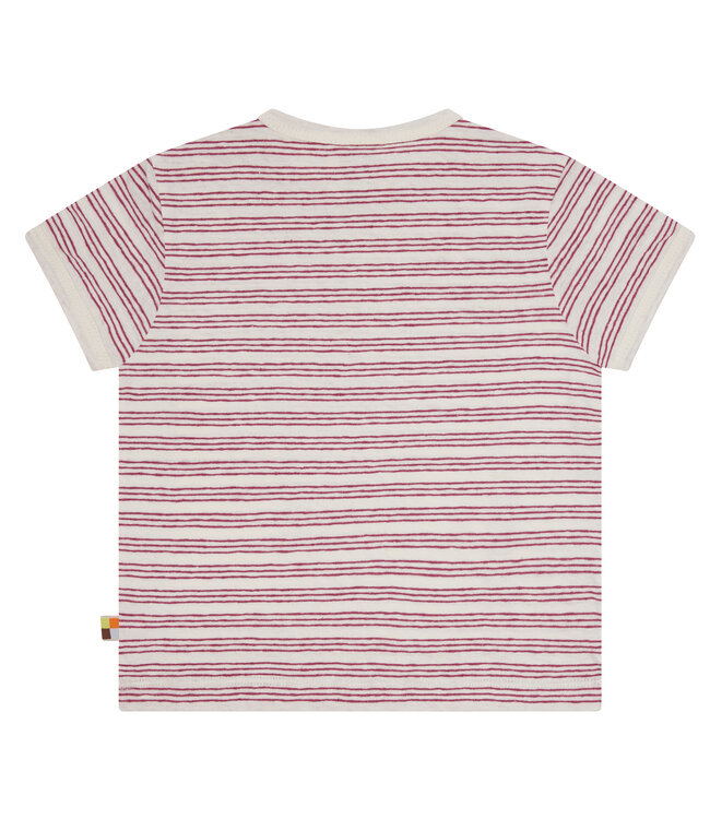 Loud and Proud T-Shirt Streifen mit Leinen fuchsia