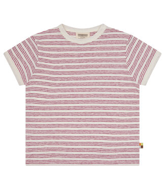 Loud and Proud T-Shirt Streifen mit Leinen fuchsia