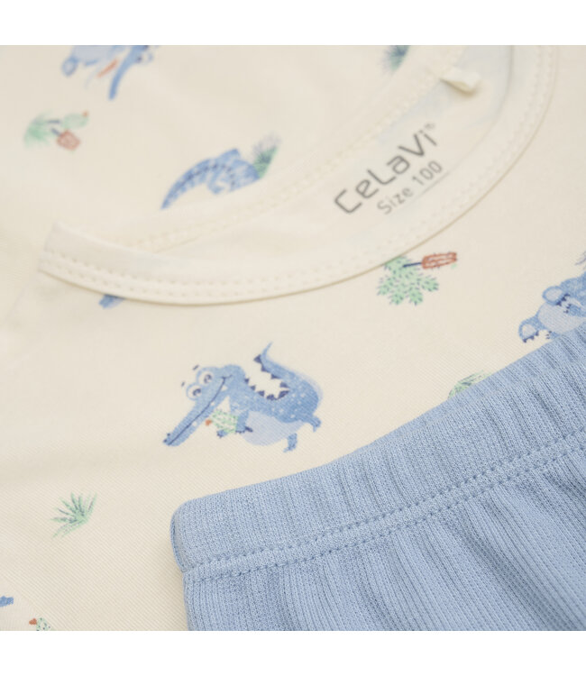CeLaVi Pyjamaset Krokodil Bambusmix dusty blue