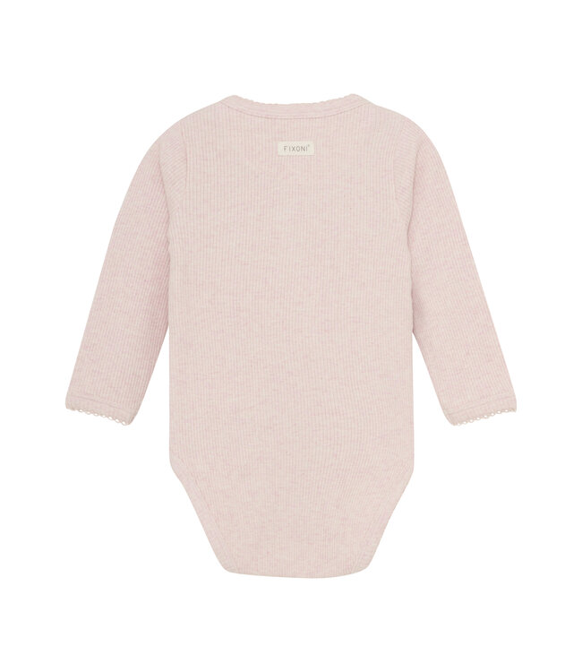 Fixoni Wickelbody langarm Tencelmix rosé melange