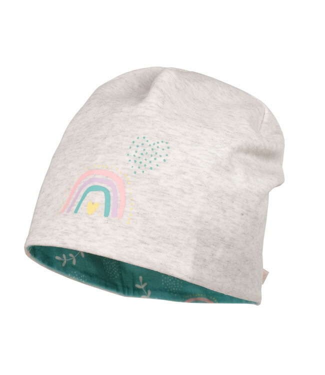 maximo  KIDS GIRL-Beanie Regenbogen reversible, Jersey bedruckt