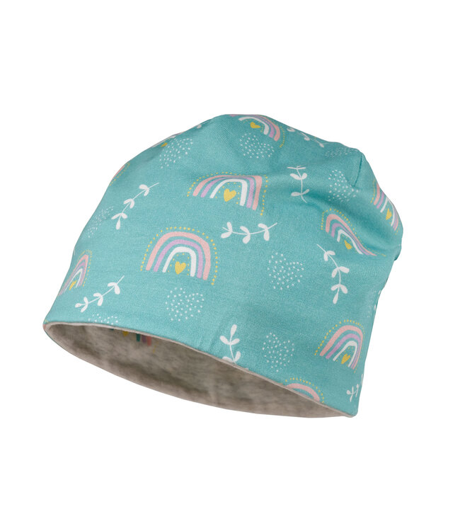 maximo  KIDS GIRL-Beanie Regenbogen reversible, Jersey bedruckt