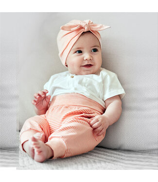 maximo BABY GIRL-Turban Schleife - Biobaumwolle - koralle meliert UV 50