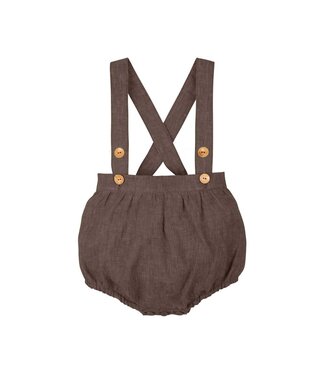 Pure Pure (Pure Pure by Bauer) Mini-Trägershorts - Latzhose - Leinen - cacao-brown