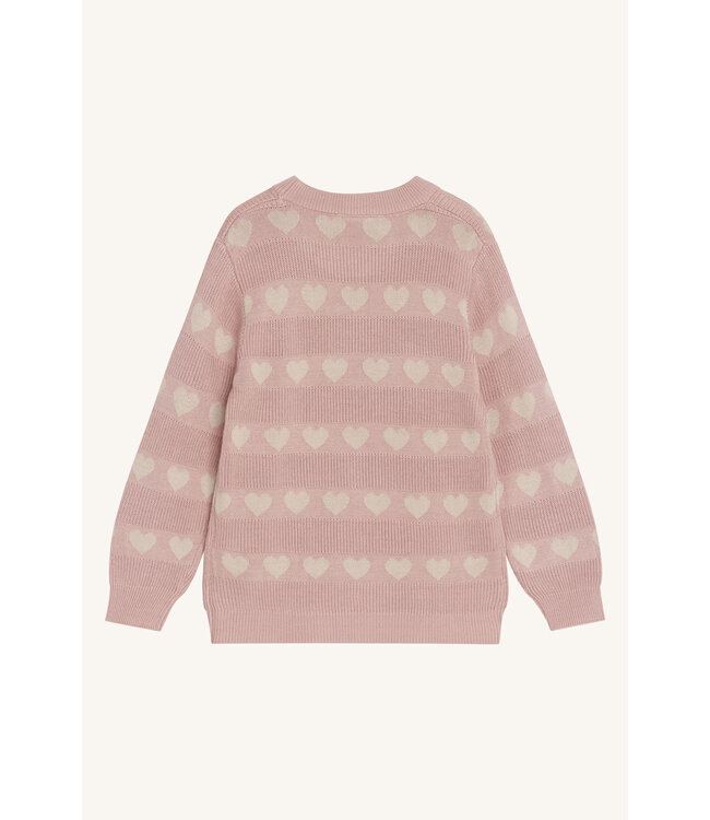 Hust and Claire Pos Pullover Herzen - Bambusviskose/Baumwolle rosa/beige