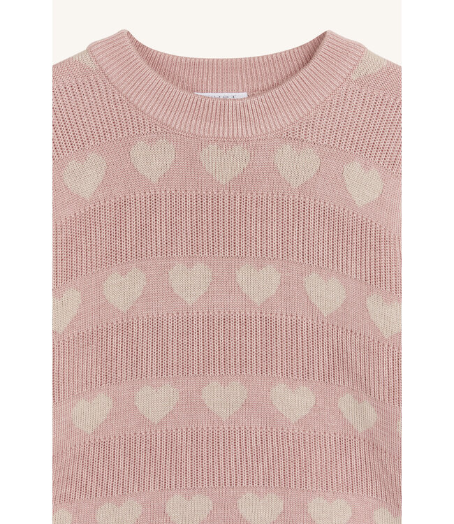 Hust and Claire Pos Pullover Herzen - Bambusviskose/Baumwolle rosa/beige