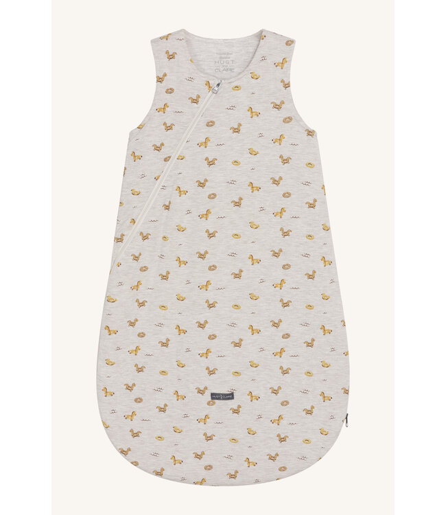 Hust and Claire Schlafsack Maxus kurzarm - Bambusviskose gefüttert - Schwimmringe wheat melange