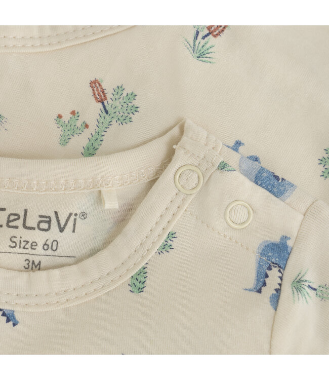 CeLaVi Body kurzarm Krokodil Bambusviskose/Baumwolle dusty blue