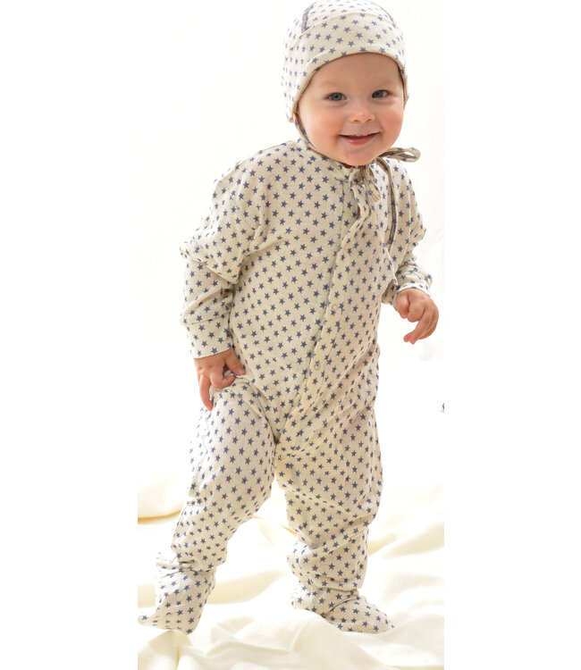 Alkena Pyjama Seide - Strampler Bouretteseide - Sternendruck natur