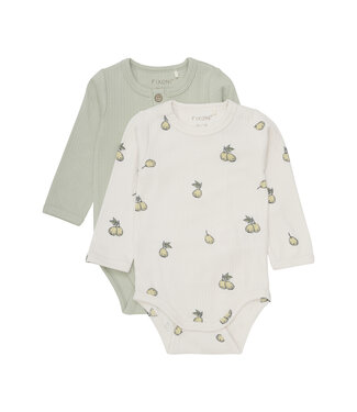 Fixoni 2er Set Body langarm Tencelmix Limone