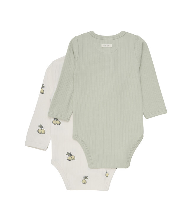 Fixoni 2er Set Body langarm Tencelmix Limone