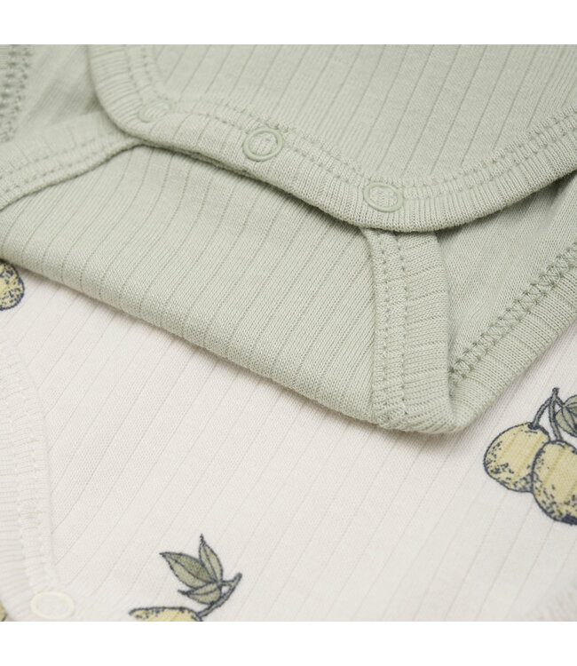 Fixoni 2er Set Body langarm Tencelmix Limone