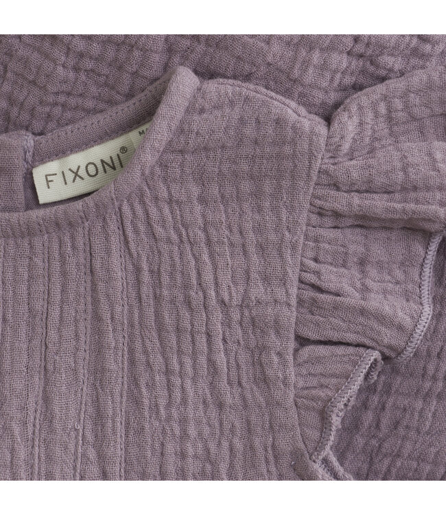 Fixoni Strampler kurzarm Musselin Biobaumwolle elderberry