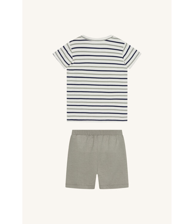 Hust and Claire Pyjama Set kurzarm gestreift Sailor - Bambusviskose seagrass