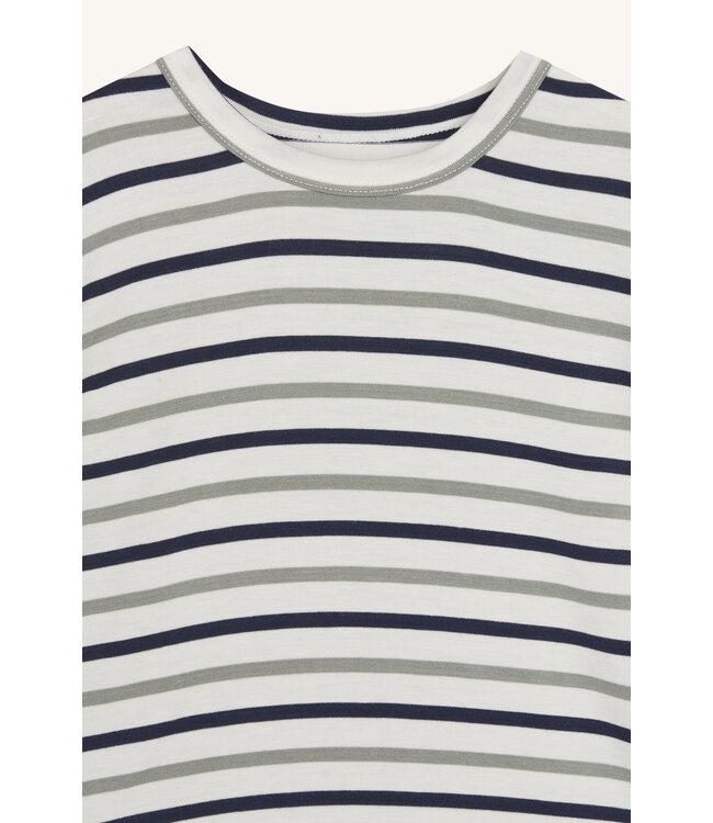 Hust and Claire Pyjama Set kurzarm gestreift Sailor - Bambusviskose seagrass