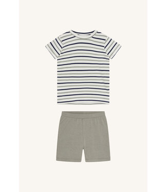 Hust and Claire Pyjama Set kurzarm gestreift Sailor - Bambusviskose seagrass