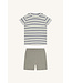 Hust and Claire Pyjama Set kurzarm gestreift Sailor - Bambusviskose seagrass
