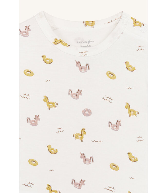 Hust and Claire Buller Body kurzarm Bambusviskose - Schwimmring - ivory