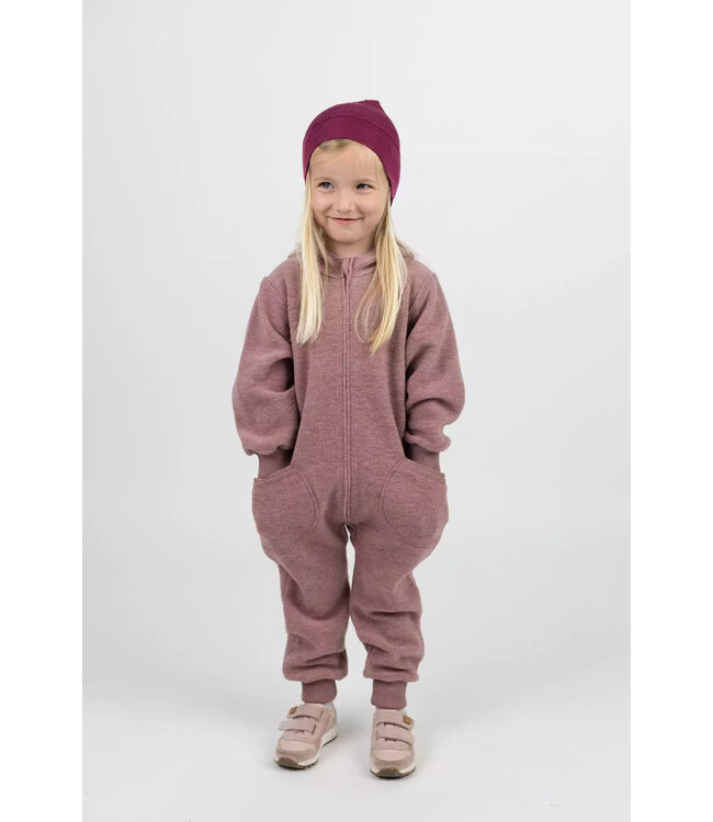 Engel Natur Baby-Mütze, Feinripp - Wolle/Seide - orchidee