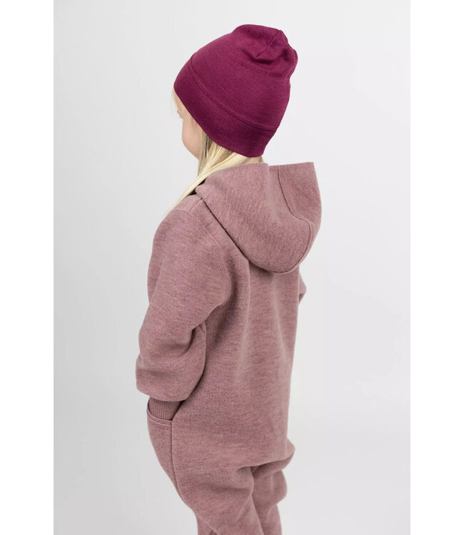 Engel Natur Baby-Mütze, Feinripp - Wolle/Seide - orchidee