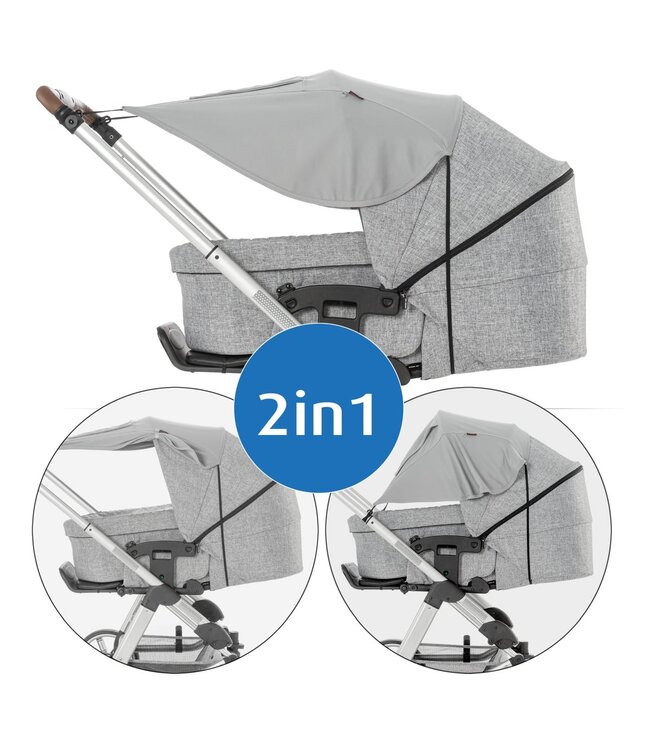 reer ShineSafe 2in1 Sonnensegel - Sonnenschutz Kinderwagen mit Sichtfenster