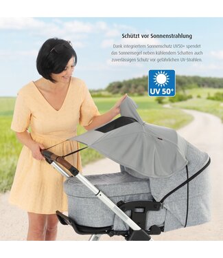 reer ShineSafe 2in1 Sonnensegel - Sonnenschutz Kinderwagen mit Sichtfenster