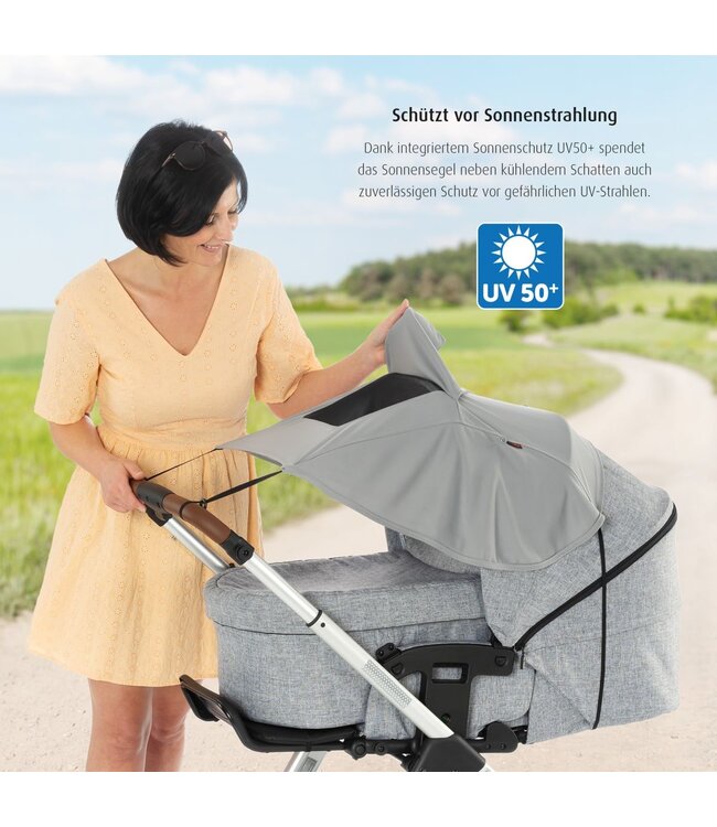 reer ShineSafe 2in1 Sonnensegel - Sonnenschutz Kinderwagen mit Sichtfenster