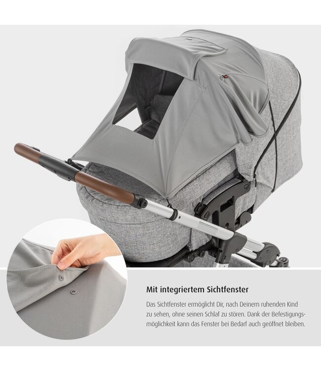 reer ShineSafe 2in1 Sonnensegel - Sonnenschutz Kinderwagen mit Sichtfenster