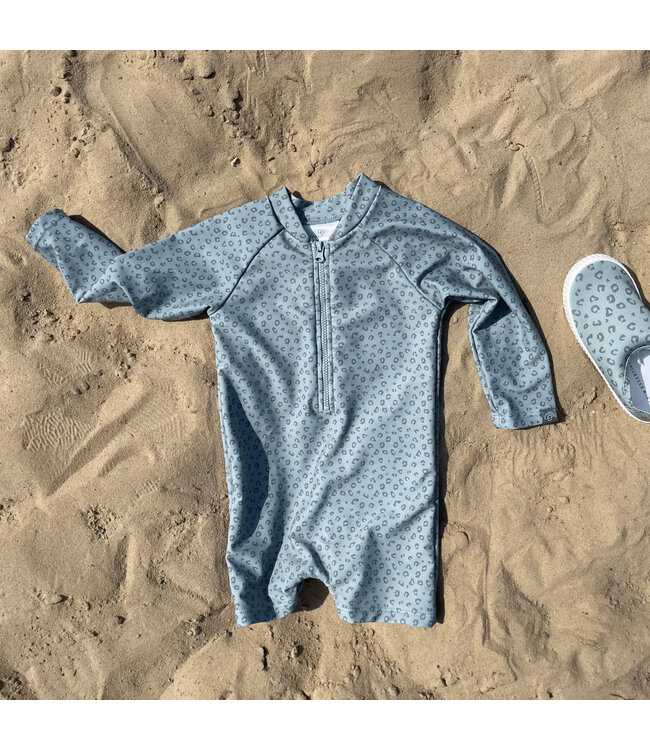 SWIM ESSENTIALS Badeanzug langarm UV-Schutz - Leopard green