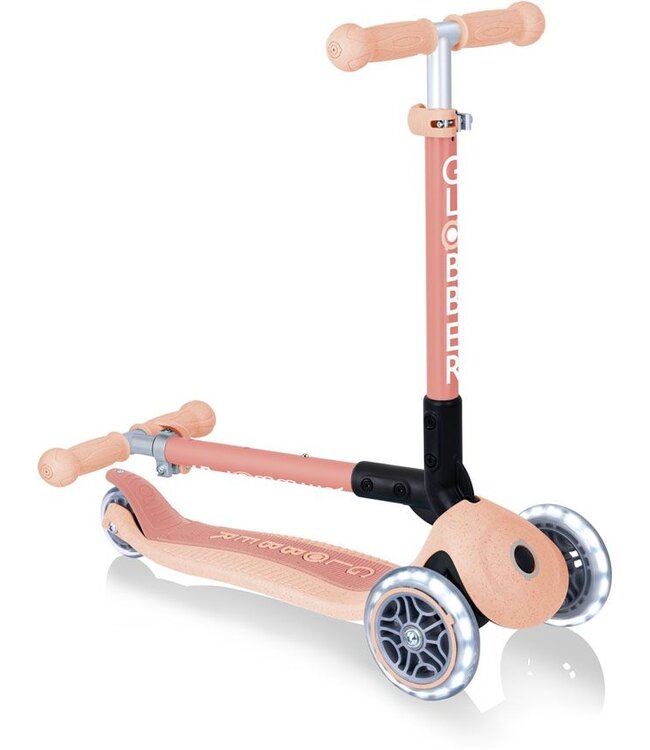 Globber Globber Mini Scooter – JUNIOR Foldable Lights Eco – Peach