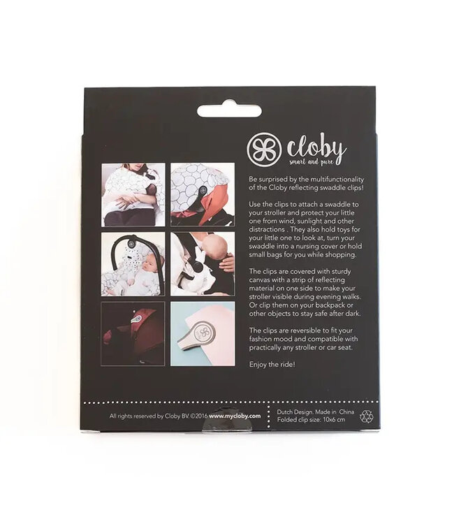 Cloby Reflektierende Magnetclips aus Canvas Schwarz