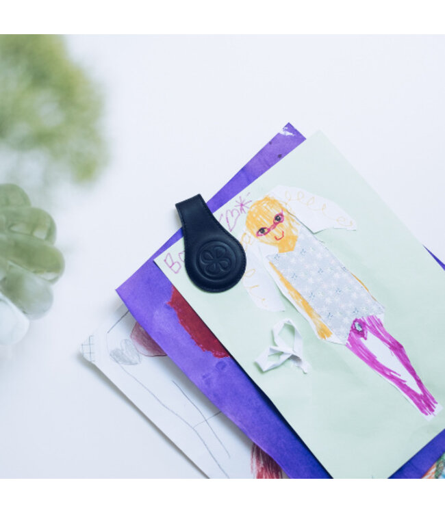 Cloby Magnetclips aus Leder Schwarz