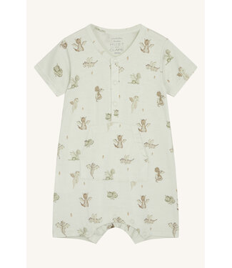 Hust and Claire Milu Strampler kurzarm Bambusviskose - Drachen green hint