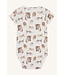 Hust and Claire Buller Body kurzarm Bambusviskose - Raubkatzen ivory